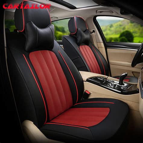 cartailor car seat cover cowhide and artificial leather styling for kia carens seat covers