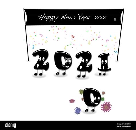 Illustration Of Happy New Year 2021 Without Covid19 Stock Photo Alamy