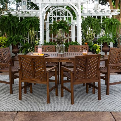 While every card we've included on this list offers a 0% intro apr, some are longer than others. Walker Edison Furniture Company Chevron Dark Brown 7-Piece Wood Outdoor Patio Dining Set-HD8083 ...