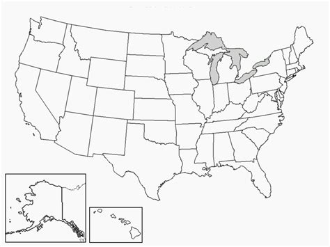Us Map Outline Blank Outline Map Of The United States Whatsanswer