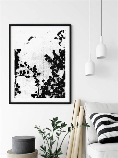 Abstract Botanical Printable Black And White Wall Art Modern Etsy
