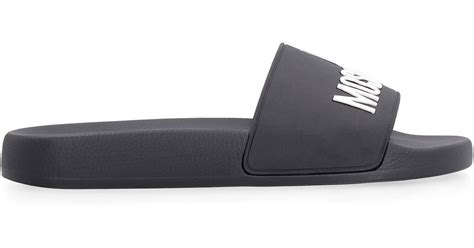 Love Moschino Rubber Slides In Black Lyst