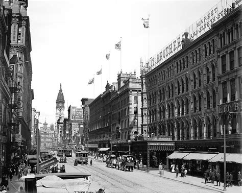 Philadelphia Market Street 1900 Photograph By Digital Reproductions