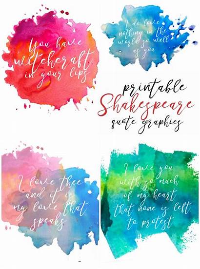 Watercolor Printables Quote Shakespeare Quotes Printable Crafts