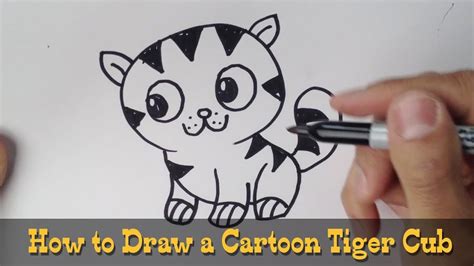 Cartoon Tiger Cub Cute Tiger Drawing Easy Kopler Mambu