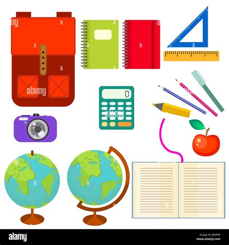 School Supplies Vector Clip Art Objects Stock Vector Image And Art Alamy