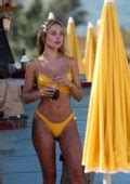 Kimberley Garner Stuns In A Yellow Bikini While Enjoying A Sunny Day On The Pampelonne Beach In