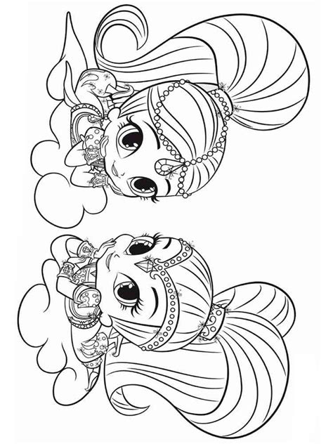Shimmer and Shine coloring pages. Free Printable Shimmer and Shine
