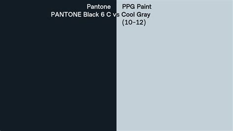 Pantone Black 6 C Vs Ppg Paint Cool Gray 10 12 Side By Side Comparison