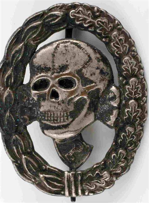 Sold Price Wwii German Third Reich Ss Totenkopf Silver Badge