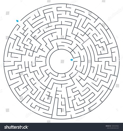 Maze Labyrinth Vector Illustration Round Circular Stock Vector Royalty