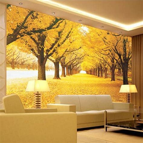 Great Wall Modern 3d Wall Mural Wallpapergolden Grove Large Murals For Living Room Bedding Room