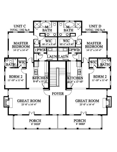 The common area features a large living room, a foyer with. Madison Grove Mansion Flat House Plan (08201) Design from ...