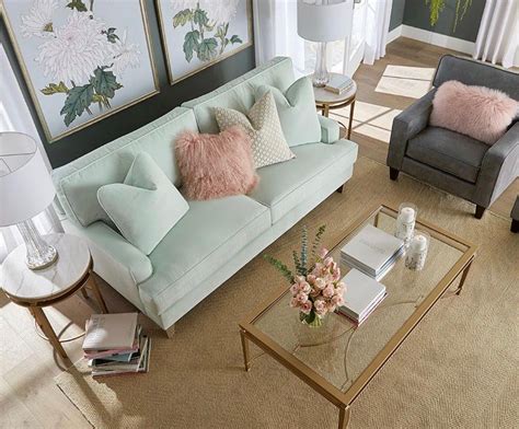 Mint Green Chairs For Living Room Cora Reversible Sofa Mint Green