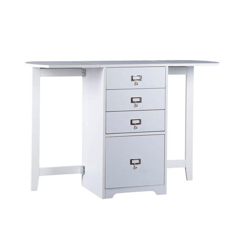 Front view of the finished desk/craft table. Home Decorators Collection White Fold-Out Organizer and ...