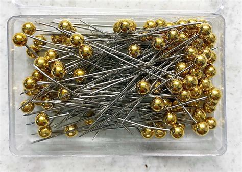 Metallic Gold Straight Pins For Sewing And Crafts 100 Pins 1 Etsy