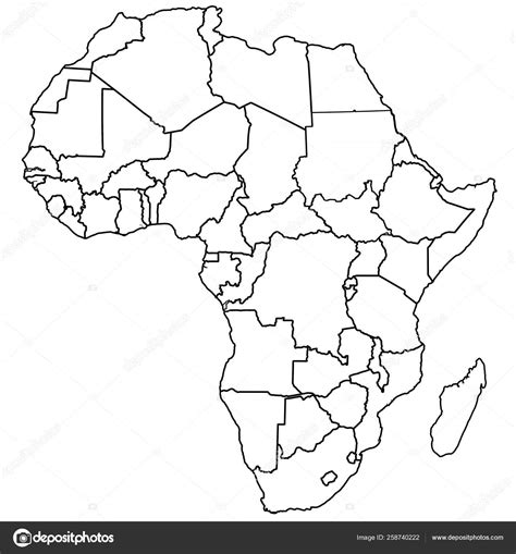 Mapa Político Actual África Con Banderas Ilustración De Stock De ©yayimages 258740222
