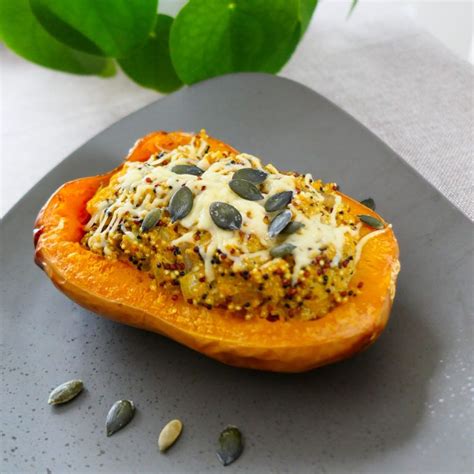 Courge butternut farcie au quinoa et curry
