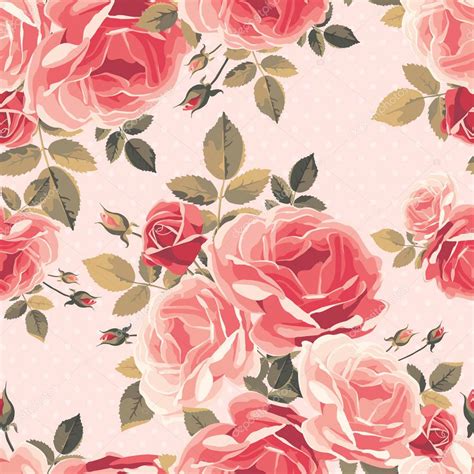 Seamless pattern with roses. Vintage floral background. — Stock Vector ...