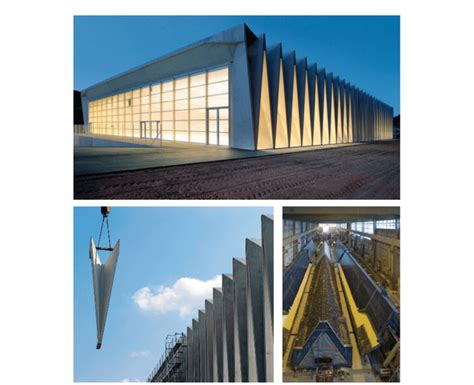 Prefabricated Contemporary Folded Concrete Building Mülimatt Sports