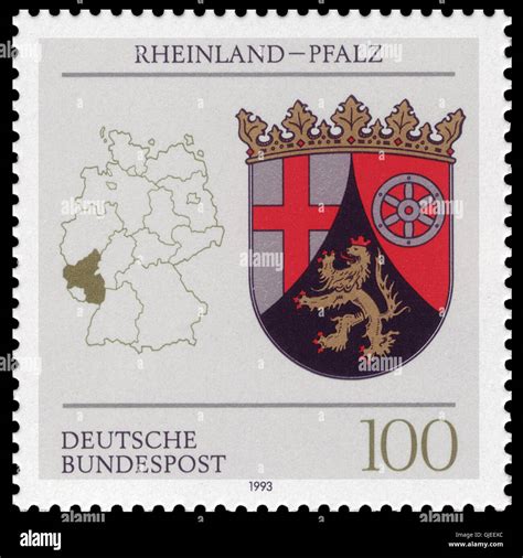 Dbp 1993 1664 Wappen Rheinland Pfalz Stock Photo Alamy