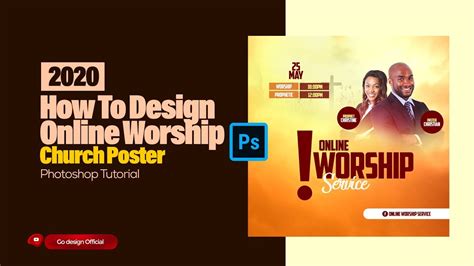 How To Design Trendy Online Worship Church Poster Using Adobe Photoshop