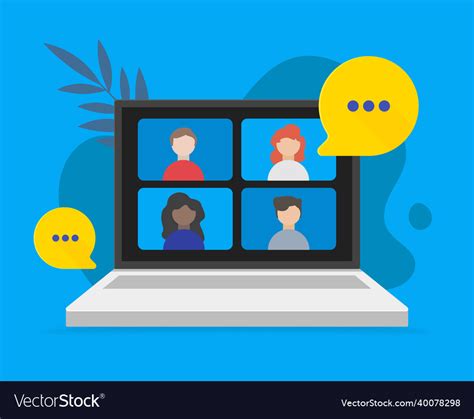 Video Teleconference And Remote Online Meeting Vector Image