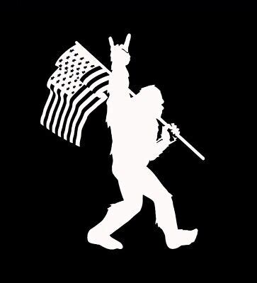 7 Bigfoot Sasquatch American Flag Yeti Sticker Decal Conspiracy Car