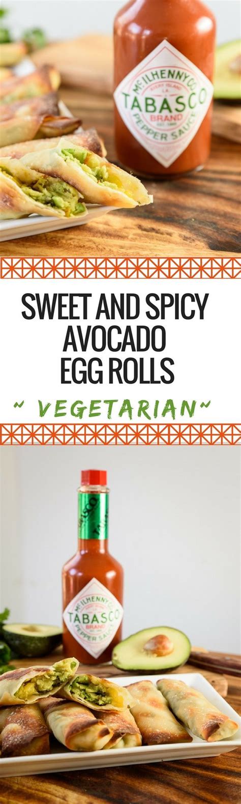 Turn the egg roll wrappers on an angle, so that the corner is facing you. Avocado egg rolls are packed full of sweet and spicy ...