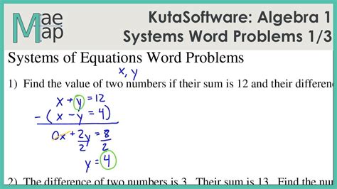 Kuta Systems Of Equations Word Problems