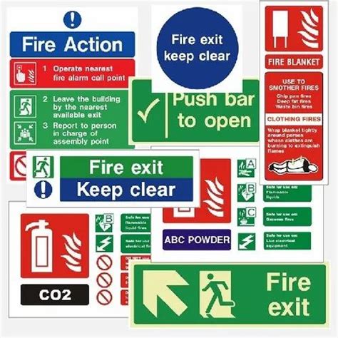 Yellow Night Glow Fire Exit Safety Sign For Advertisement Dimension