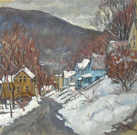 Oil Painting Landscape Towards Vermont Winter Snow Original Etsy