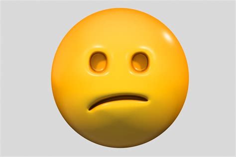 3d Model Emoji Confused Face Cgtrader
