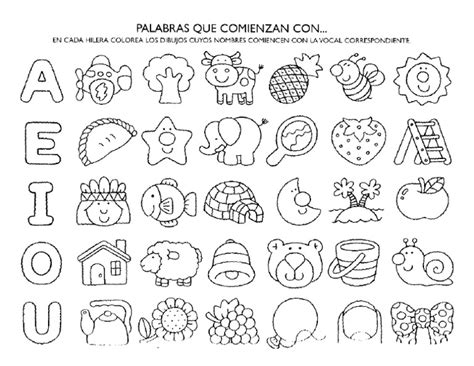 Vocales a e i o u Con Dibujos