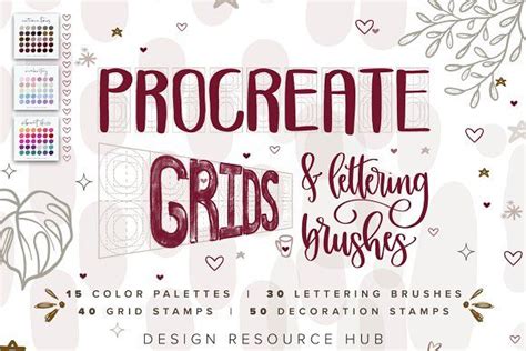 Procreate Grids And Lettering Brushes By Design Resource Hub On