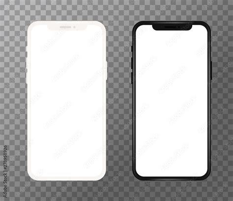 Realistic White And Black Mobile Phone Stock Vector Adobe Stock