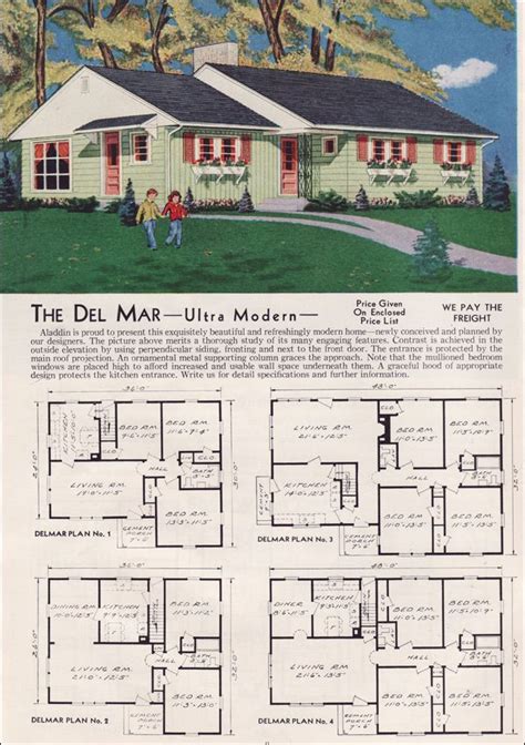 Few of the homes in the 1920 aladdin kit homes catalog were truly colonial revival. 1951 Aladdin Kit Home - The Del Mar | Vintage house plans ...