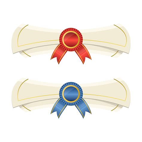 Diploma Scroll With Medal And Ribbon Vector Art At Vecteezy
