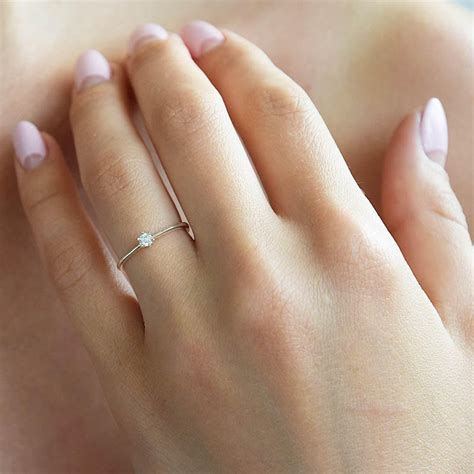 Small Minimalist Womens Silver Ring Delicate Promise Ring Etsy