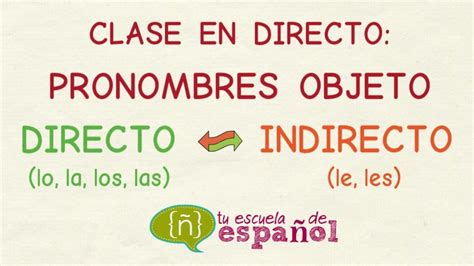 Aprender español Clase en directo sobre los PRONOMBRES de OBJETO DIRECTO e INDIRECTO YouTube