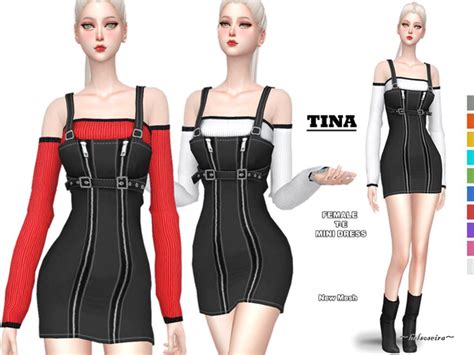 Tina Mini Dress By Helsoseira At Tsr Sims 4 Updates