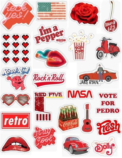 Retro Red Stickers Iphone Case Stickers Cute Stickers Aesthetic