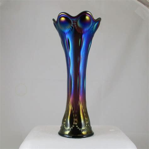 Antique Imperial Purple Beaded Bullseye Carnival Glass Vase Carnival Glass