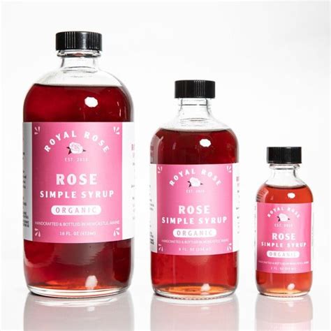 Rose Organic Simple Syrup Royal Rose Syrups