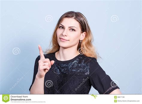 Young Beautiful Woman Threaten Finger Stock Photo - Image of looking ...