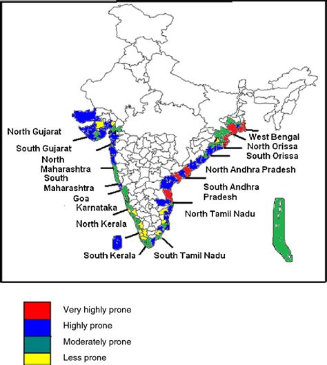 Cyclone Hazard Prone Districts Of India Based On Frequency Of Total