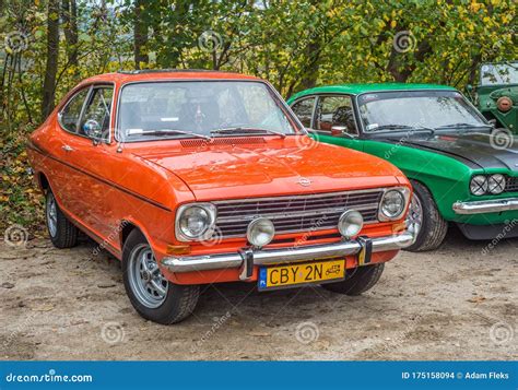 Classic Old Orange German Car Opel Kadett Parked Editorial Stock Image