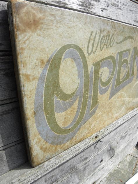 Open Sign Hand Painted Faux Vintage Wooden Sign Etsy In 2023