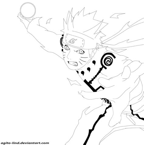 Naruto Kurama Mode Line Art Torunaro