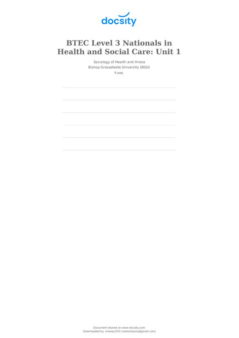 Docsity-btec-level-3-nationals-in-health-and-social-care-unit-1 - BTEC